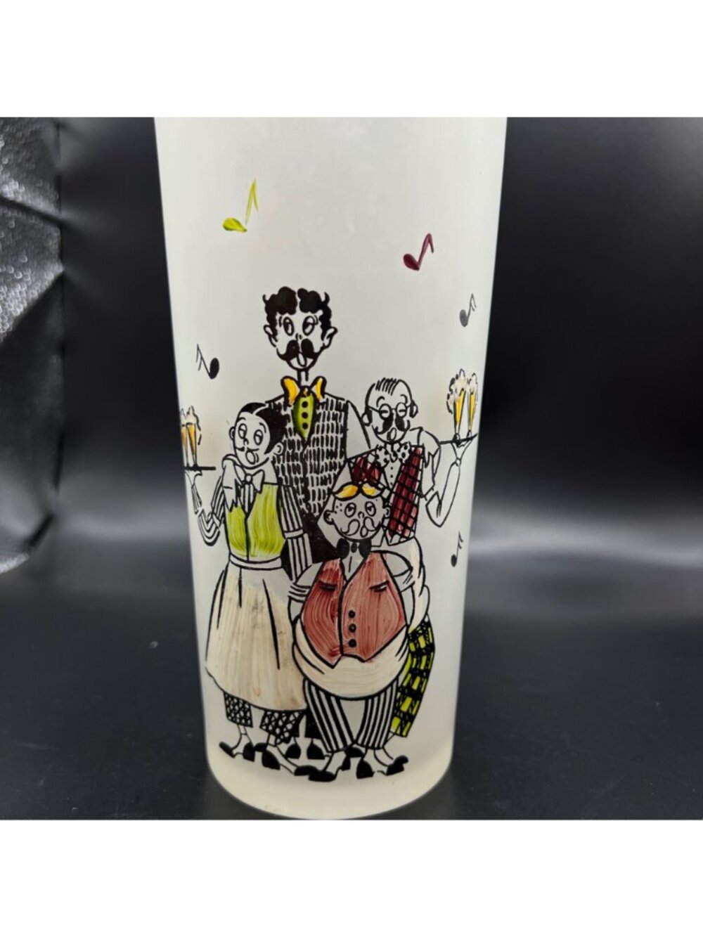 Frosted Glass Measuring Pitcher With Ounce Markings Retro Barware Gay Fad Studio - Picture 8 of 10